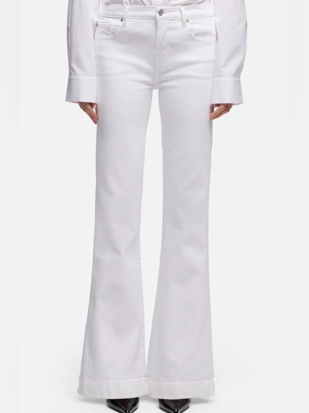 7 For All Mankind White Flare Jeans